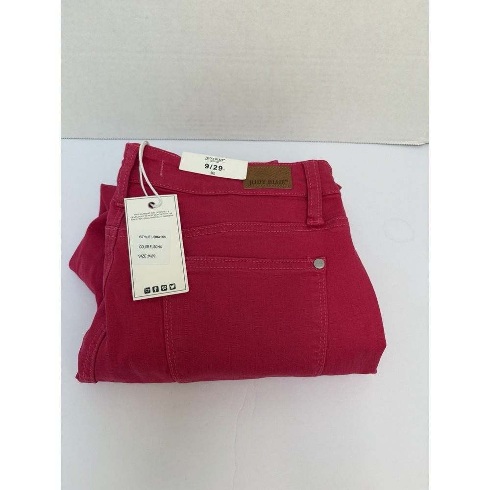 NWT Judy Blue High Waist Skinny Fit Fuschia Denim Pants Size 9/29 Style #84195
